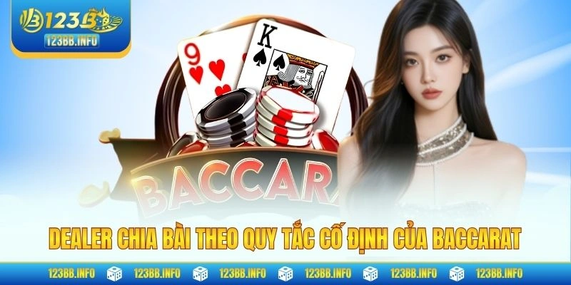 Dealer chia bài theo quy tắc cố định của Baccarat
